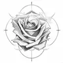 sinner with rose tattoo design idea