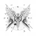 angel king clock arsenal tattoo design idea