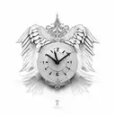 angel king clock arsenal tattoo design idea