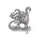 spaghetti brontosaurus  tattoo design idea