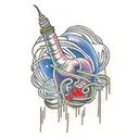 spaghetti brontosaurus  tattoo design idea