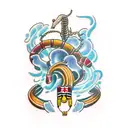 spaghetti brontosaurus  tattoo design idea