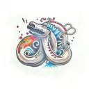 spaghetti brontosaurus  tattoo design idea
