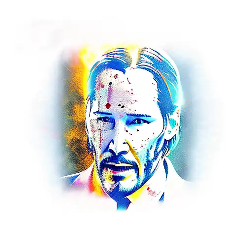 John wick and roses tattoo design idea