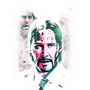 John wick and roses tattoo design idea