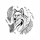 A wolf running through a forest, representing the energy and freedom of a disciplined mindset tattoo design idea