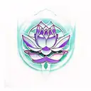 side view Lotus Flower overlaying an Enso circle tattoo design idea