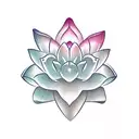 side view Lotus Flower overlaying an Enso circle tattoo design idea