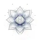 side view Lotus Flower overlaying an Enso circle tattoo design idea