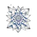 side view Lotus Flower overlaying an Enso circle tattoo design idea