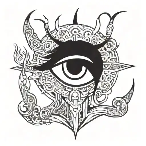 samurai jack eyes like fire I'm tattoo design idea