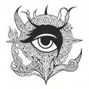 samurai jack eyes like fire I'm tattoo design idea