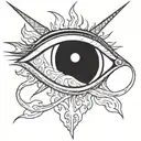 samurai jack eyes like fire I'm tattoo design idea