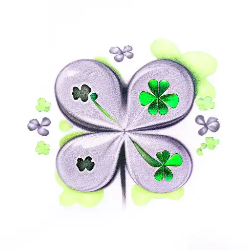four leaf clover irish tattoo design idea
