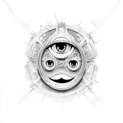 Multiple Eldritch eyes tattoo design idea
