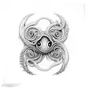 Multiple Eldritch eyes surrounded by tentacles  tattoo design idea