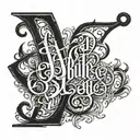 A gothic lettering font tattoo of the word 0bblunts with a subtle shaded outline tattoo design idea