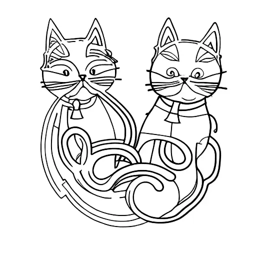 cat for Brother and Sister tattoo design idea