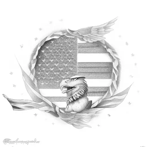 Giana Gabriela Gemini very patriotic American flag and army tattoo design idea