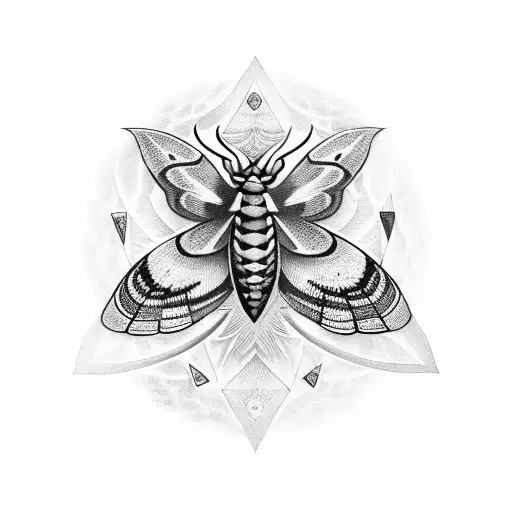 spine tattoo with moth headed towards cresant moon tattoo design idea