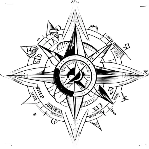 collage of roses, mountains, birds, compass rose, map, climbing, love, coordenates tattoo design idea