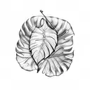 monstera leaf tattoo design idea