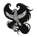 phoenix and date tattoo design idea