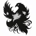 phoenix and date tattoo design idea