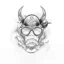 surfer in sunset tattoo design idea