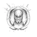 surfer in sunset tattoo design idea