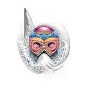 surfer in sunset tattoo design idea