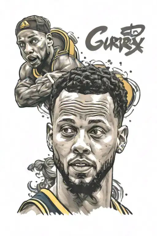 Steph curry portrait  tattoo design idea