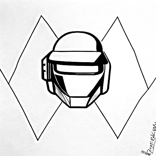 Daft Punk combined with triangle shape tattoo design idea