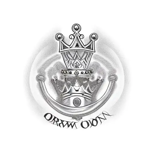 kings crown door key tattoo design idea