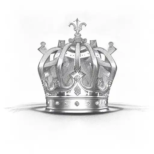 key crown tattoo design idea