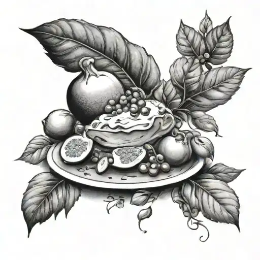 Italian nature or food tattoo design idea