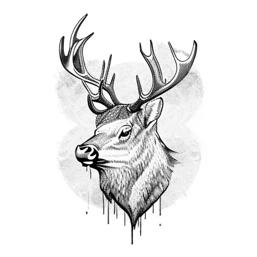 Rosevelt Elk hunting  tattoo design idea