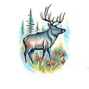 Rosevelt Elk hunting  tattoo design idea