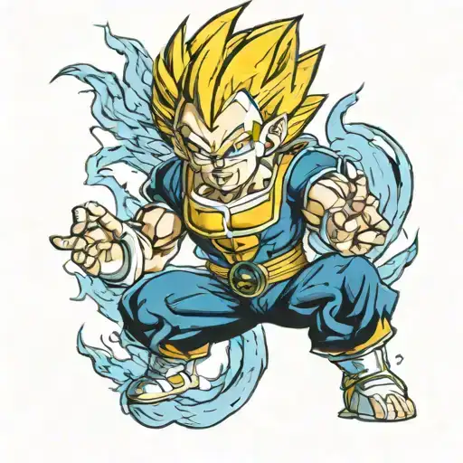 Dragonball Vegeta super saiyan blue team fourstar tattoo design idea