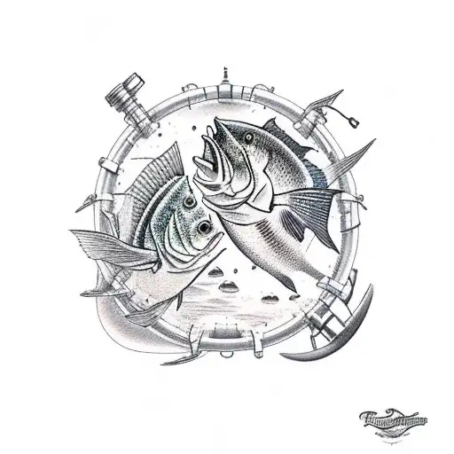 fishing boat heaven  tattoo design idea