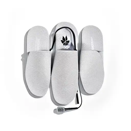 A microphone made of Adidas slides tattoo design idea