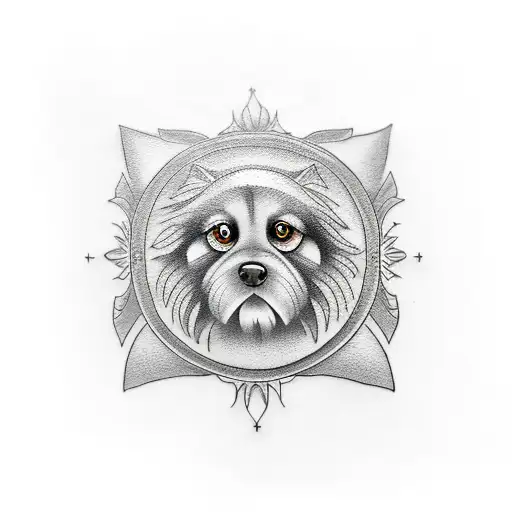 Luna Eclipse dog tattoo design idea