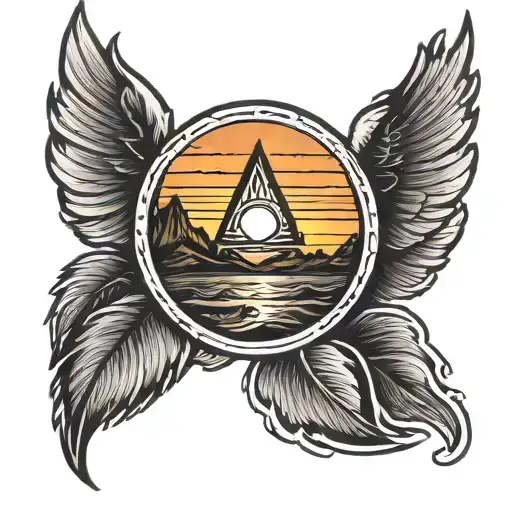 symbol for hope use  sunrise, which signifies a new beginning and the promise of a brighter future. tattoo design idea