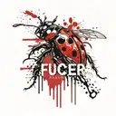 fuck cancer lettering with a ladybug warrior tattoo design idea