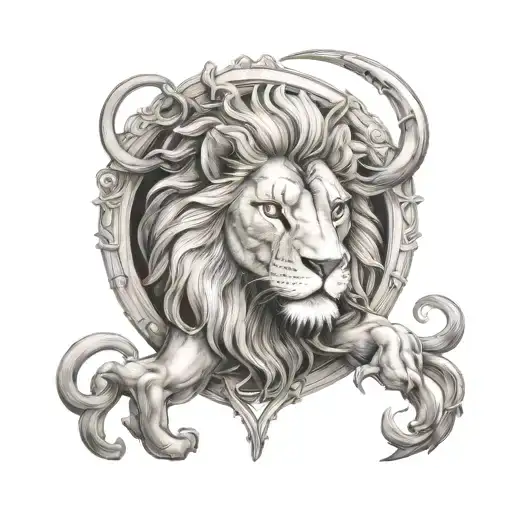 heavens gate and lion and lamb tattoo design idea