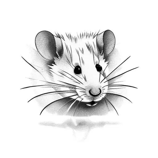 cute white rat tattoo design idea