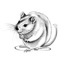 cute white rat tattoo design idea