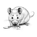 cute white rat tattoo design idea