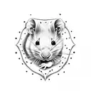 cute white rat tattoo design idea