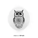 Owl with blue eyes tattoo design idea